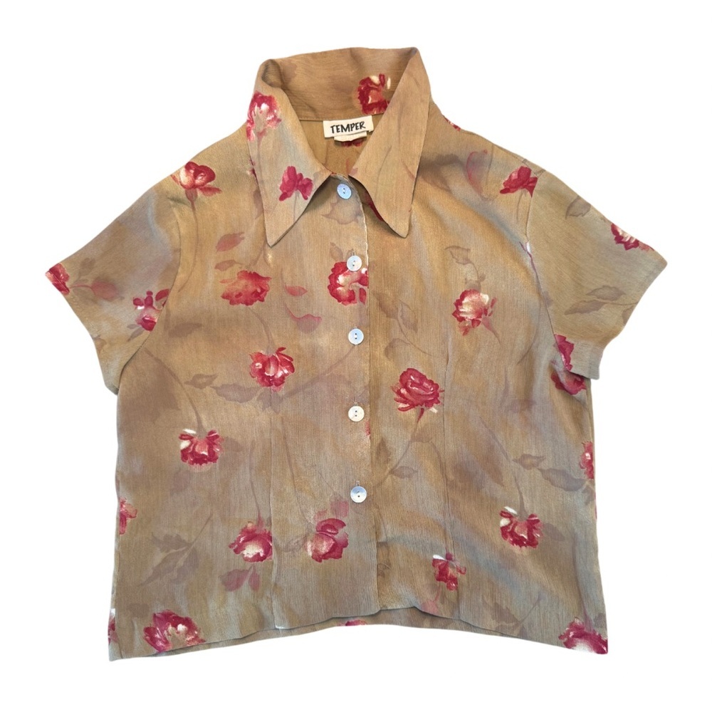 Vintage Temper Floral Button Down Blouse